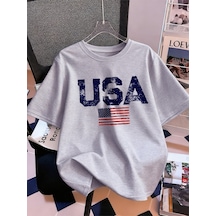 Noıssey Urban Pop Graphic Kadın Tişört Koleksiyonukod 5139 Gri