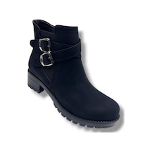 Efsun 2160-26 Yağlı Deri Trend Fashion Fermuarlı Kadın Bot Siyah