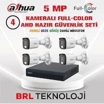 Dahua 5 Mp 4 Kameralı Sesli 30 Metre Renkli Gece Görüşlü Full Hd Kamera Seti