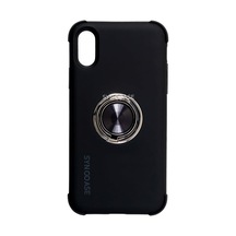 İphone Xs Max Halka Standlı Mat Kılıf Ring Holder Parmak Tutuculu Darbe Emici Tpu Koruyucu Kapak 6.5 İnç Uyumlu Siya Diğer