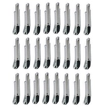 24 Adet Metal Gövdeli Kalın Geniş 18 Mm Maket Bıçağı Falçata