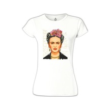 Frida Kahlo 1 Beyaz Kadın Tshirt 001