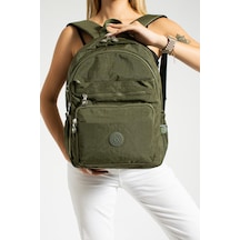 Nemo Bags Haki Unisex Okul Çantası, Laptop Seyahat Sırt Çantası, Crinkle Su Geçirmez Kumaş, 21 Lt, 40x30cm Haki