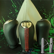 Kangoo 3 Kırmızı Deri Kapak Vites Topuzu Gri Vites Körüğü Takım siyah