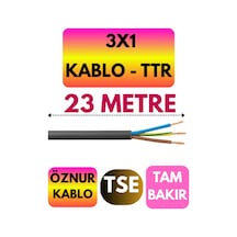 Öznur 3x1 Ttr Kablo Siyah Metre Seçenekli - 23 Metre