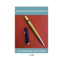 Şık Lacivert Gold Tasarım Roller Kalem 13.5 Cm Çok Renkli