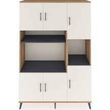 Hyperion Dolap 9 Raflı 6 Kapaklı 132x44x195 Çam-aytaşı/antrasit Aytası/antrasıt