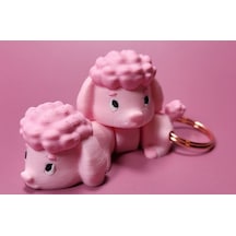 Hareketli Pembe Kaniş Köpek Figürü - 3d Yazıcı Tasarımı Eklemli Oyuncak Ve Anahtarlık