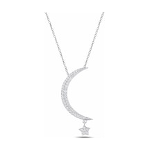 Çekirdekjewelry 925 Ayar Gümüş Sarı Altın Kaplama Taşlı Hilal Yıldız Kolye Gri