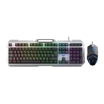 Aula F2023 Gaming Türkçe Q Rainbow Membran 2400dpl Oyuncu Klavye Mouse Set Optik