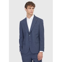 Ramsey Açık Lacivert Potikare Zeroweight Slim Fit %100 Yün Takım Elbise