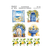 Polyesterhobi Premium Sulu Transfer 25x35 Cm Evler Ve Limon Desenli Ps 126