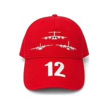 Şapka Kırmızı "12.üs A400m" Kırmız Mavi Beyaz