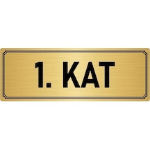 Metal Yönlendirme Levhası, Departman Kapı Isimliği 1. Kat 10x20 Cm Altın Renk