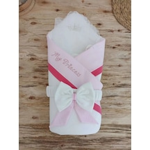 Yenidoğan Bal Peteği My Prince Taç Nakışlı Delüks Kundak Bebek Battaniyesi Pembe Renkli Çok Renkli