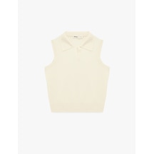 Koton Polo Yaka Kolsuz Triko Bluz Krema 6sak30016ht Krema