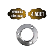 Yuvarlak Lüks Askı Borusu Flanşı Dolap Ve Mobilya Boru Flanşı Metal Boru Çapı:25mm 4 Adet Krom