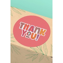 Thank You Renkli Yuvarlak Teşekkür Etiketi Sticker 3x3cm St2099 Çok Renkli