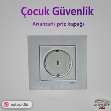 Autopit 3d Çocuk Güvenlik Anahtarlı Priz Kapağı Set 6 Kapak 2 Anahtar