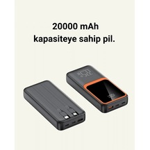 Hızlı Şarjlı 20.000 Mah Powerbank Çoklu Bağlantı Seçeneği Çok Renkli