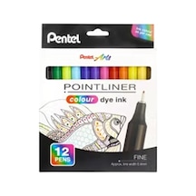 Pentel Fiber Uçlu Boya Kalemi - 0.4 Mm.12 Renkli K Çok Renkli