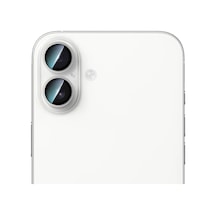 İphone 16 Plus Uyumlu Caseworld Alloy Two-color Serisi Lens Koruyucu Gümüş