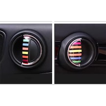 F54 F55 F60 Mini Cooper İç Kapı Kolu Sticker Kaplama Rainbow