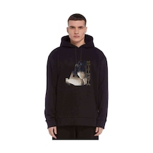 Deaath Note Baskılı Siyah Erkek Örme Kapşonlu Sweatshirt