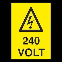 240 Volt Uyarı Levhası