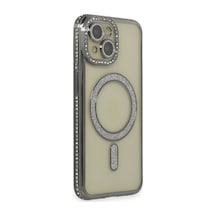 Apple iPhone Uyumlu 14 Kılıf Joke Simli Magneticsafe Kılıf - Gri Bz8683140712846
