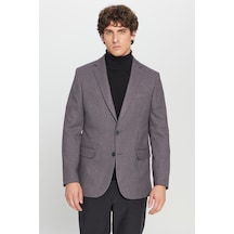 AC&Co / Altınyıldız Classics Erkek Antrasıt Slim Fit Dar Kesim Mono Yaka Kapak Cepli Blazer Ceket Antrasıt