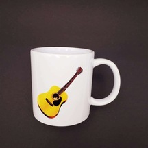 Vintage Tasarım Gitar Baskılı Kupa 8x10 Cm