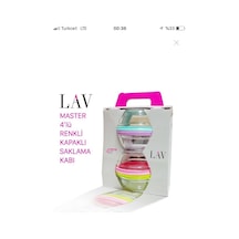 Lav 4 Lü Saklama Kabı - Kapaklı Cam Saklama Kabı Mst243 N1122607