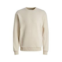 Jack & Jones 12249341 - Bisiklet Yaka Erkek Sweatshirt Bej