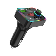 F4 Araba Mp3 Çalar Fm Verici Renkli Arka Işık Usb Şarj Çift Usb Araba Aksesuarları