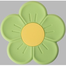 Ikkb Kiraz Çiçeği Yüksek Sıcaklığa Dayanıklı Silikon Isı Yalıtımı Bardak Altlığı Yeşil