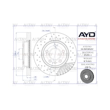 Ayd Fren Diski Amarok 10 Ön Havalı 303mm Delikli Performans Tip 2h0615301a