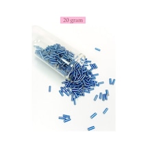Uzun Boru Kesme Boncuk Çap 2mm Uzunluk 10 Mm - 20 Gram - Mavi - Bnc242