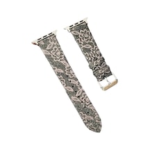 Apple Watch 42mm Uyumlu Creeper Desenli Kordon - Kahverengi