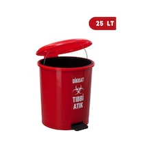 Tıbbi Atık Kutusu Plastik Pedallı İç Kovalı 25 Lt ŞEFFAF