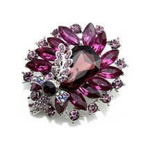 Mor Kadın Ziyafet Parti Broş Mavi Şeffaf Kelebek Pin Broş Mor