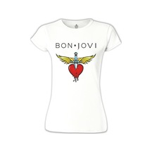 Bon Jovi Beyaz Kadın Tshirt 001
