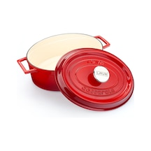 Lava Döküm Oval Tencere Ölçü 23x29cm. Edition Serisi - Kırmızı Kırmızı
