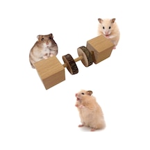 Doğal Ahşap Hamster Kemirme Oyuncak - Diş Sağlığı Bulmaca Besleyici