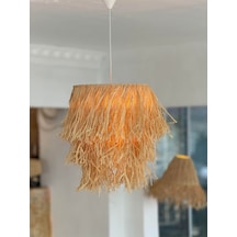 Püsküllü 3 Katlı Rafya Hasır Dekoratif Sarkıt Avize Diğer