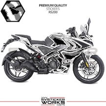 Bajaj Rs200 Kaplama Sticker Air Brush Motor Kaplama Modeli Hazır Kit Tüm Modeller Uyumlu Gri