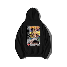 Brz Collection Unisex Oversize Naruto: Shippuden Hoodie Siyah