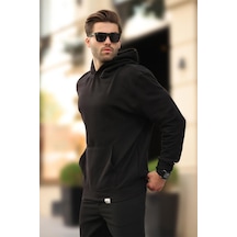 Siyah Kapüşonlu Cep Detaylı Sweatshirt 7095 Siyah Siyah Kapüşonlu Cep Detaylı Sweatshirt 7095 Siyah