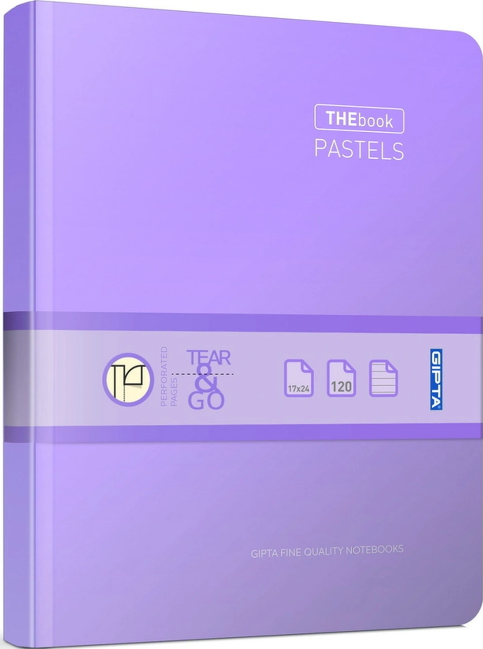 The Book Pastel 17x24 160 Yaprak 4 Bölmeli Sert Kapak Ciltli Defter 3048 Çizgili Mor Pastel Mor
