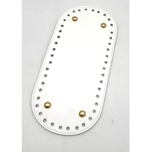 Çanta Aksesuar Suni Deri Beyaz Renk Ovaltaban 25x12 Cm Light Golden Metalli Diğer